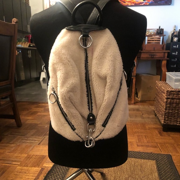 🚨PRICE DROP🚨 Rebecca Minkoff Genuine Shearling & Leather Julian Backpack - Picture 2 of 15